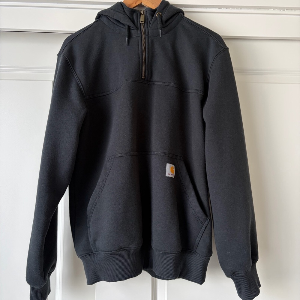 Carhartt Black Heavyweight Quarter-Zip Hoodie Men’s S